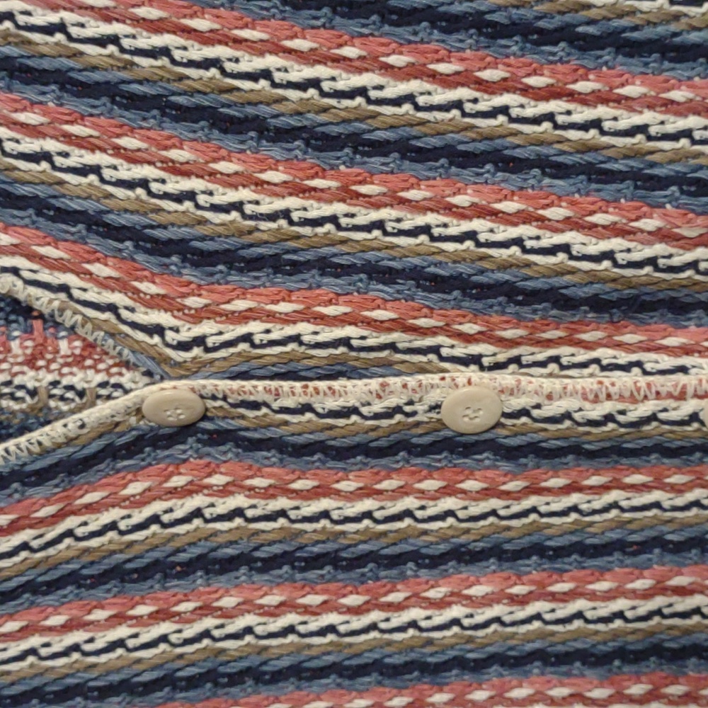 Women's 100% Cotton Streetwear Multicolored Vertical Stripe Buttoned Vest Medium - Picture 4 of 12